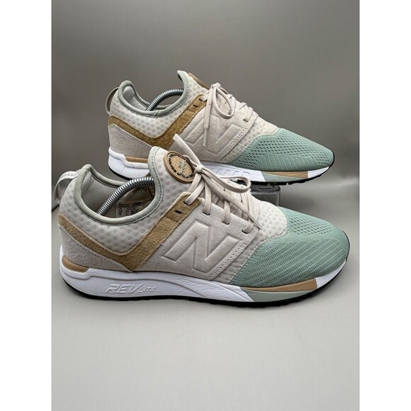 New Balance Rev Lite Mens Running Shoe Beige Tan Mint MRL247SM Size 10D Wide - Picture 2 of 7